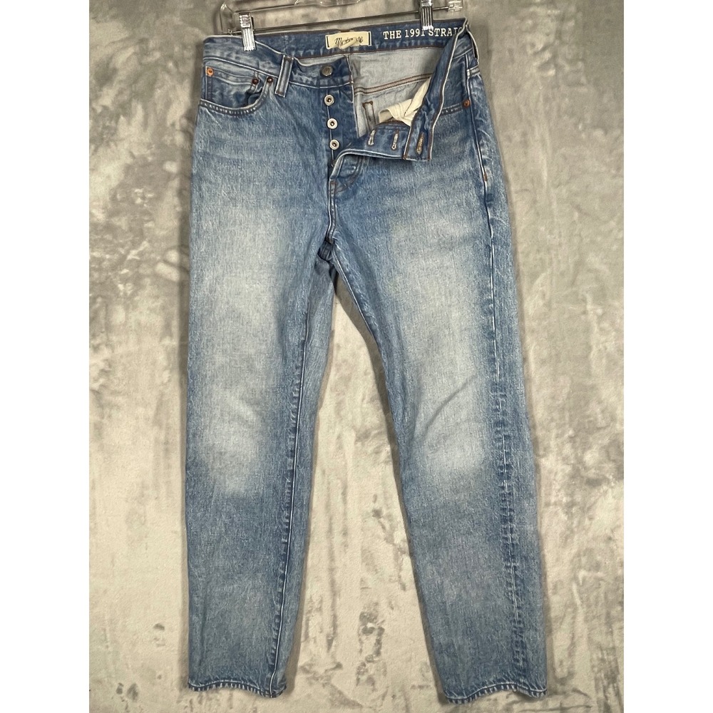 Madewell The 1991 Straight Leg Jeans Light Wash Button Fly DM8370 Mens 30x32